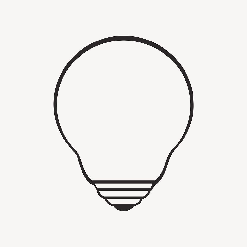 Light bulb retro line illustration
