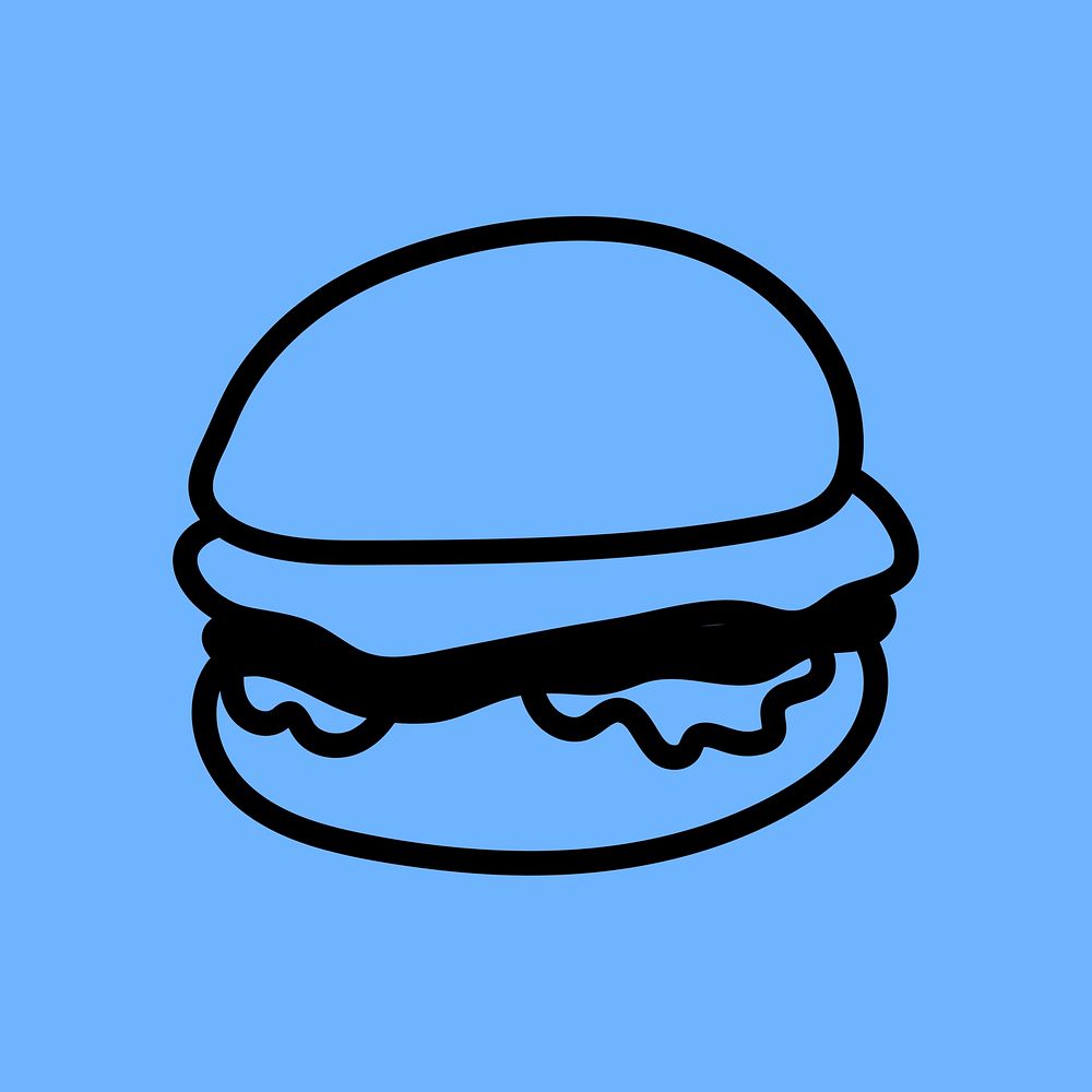 Burger fast food  doodle graphic