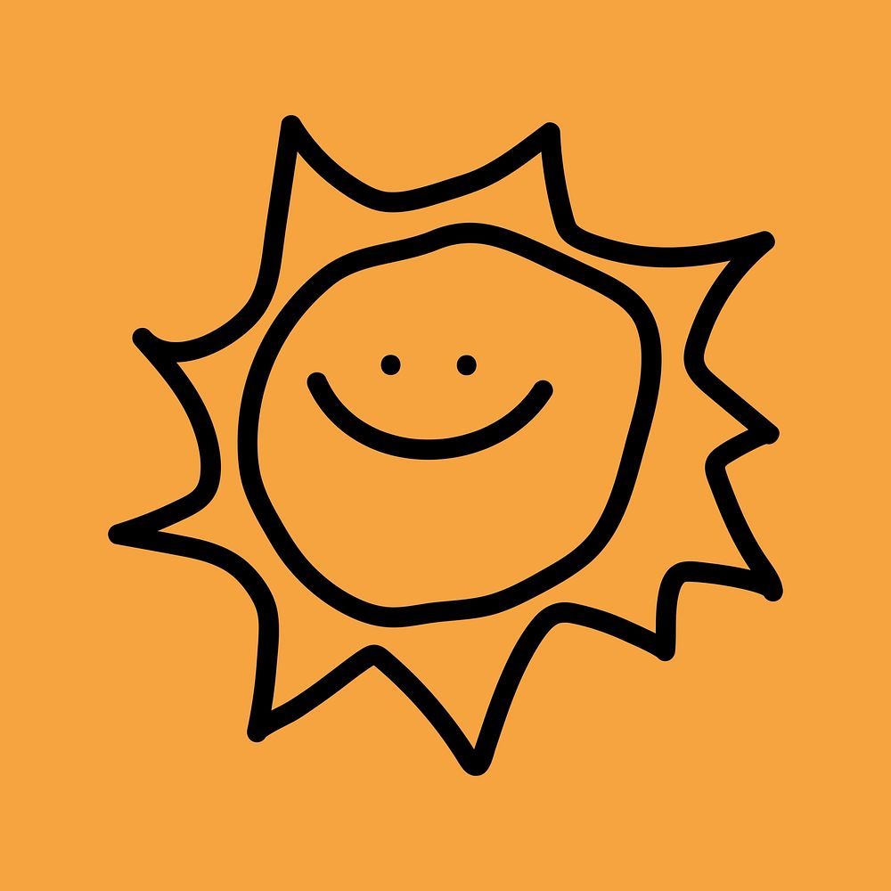 Summer sun planet doodle graphic