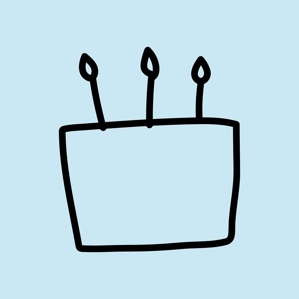 Birthday celebration cake dessert  doodle graphic