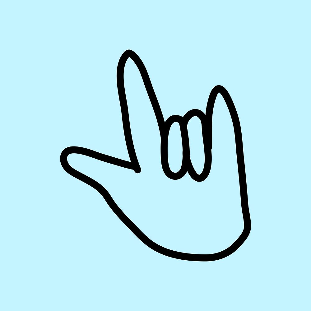 Love hand sign language graphic element vector