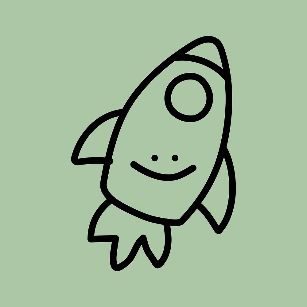 Rocket startup, astronomy graphic element  vector