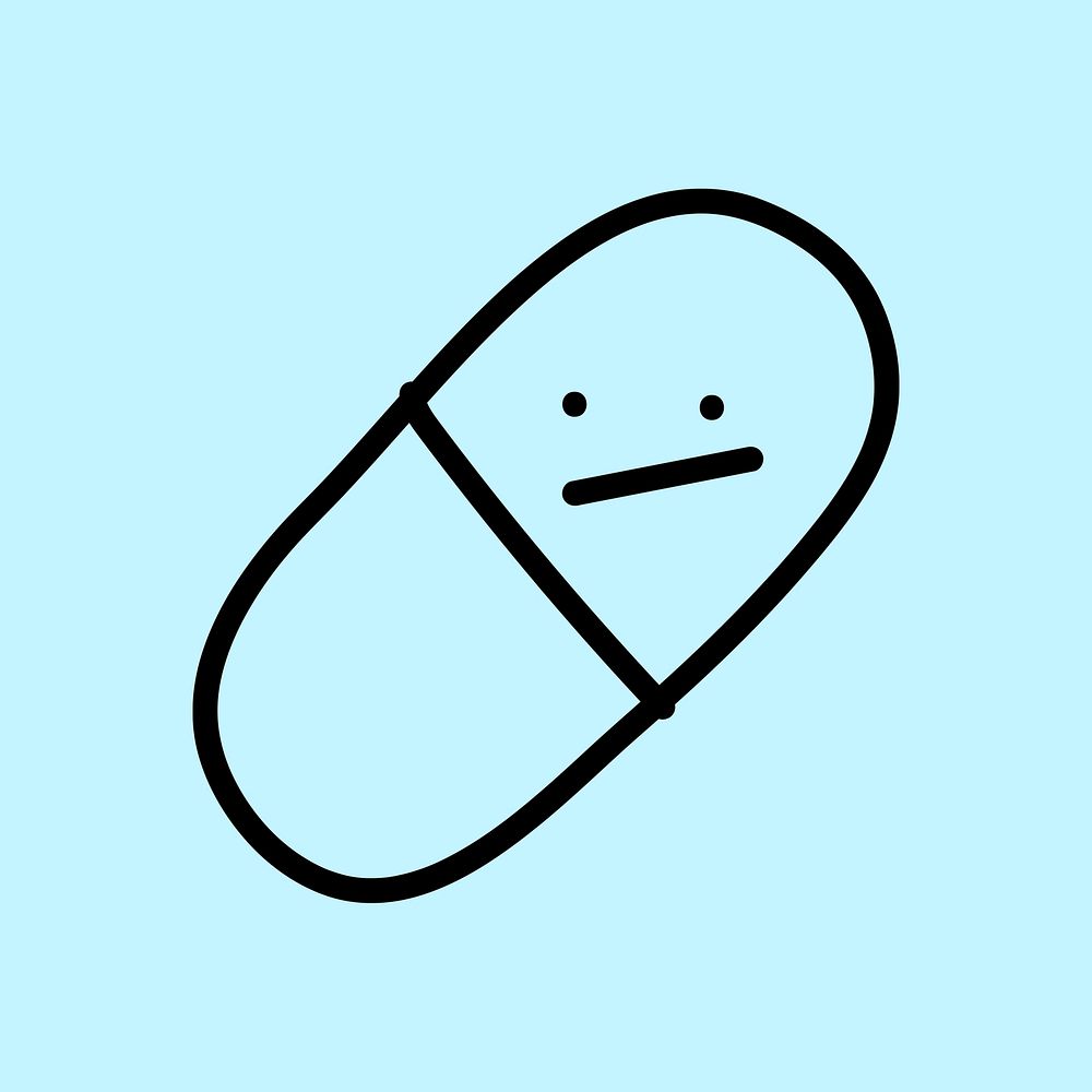 Medical hospital pill doodle graphic