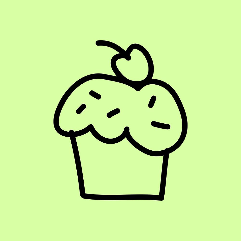 Cupcake dessert party graphic element vector