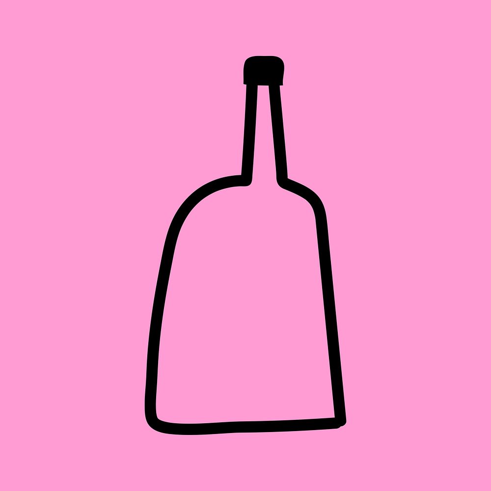 Alcohol drink liquor bottle doodle graphic