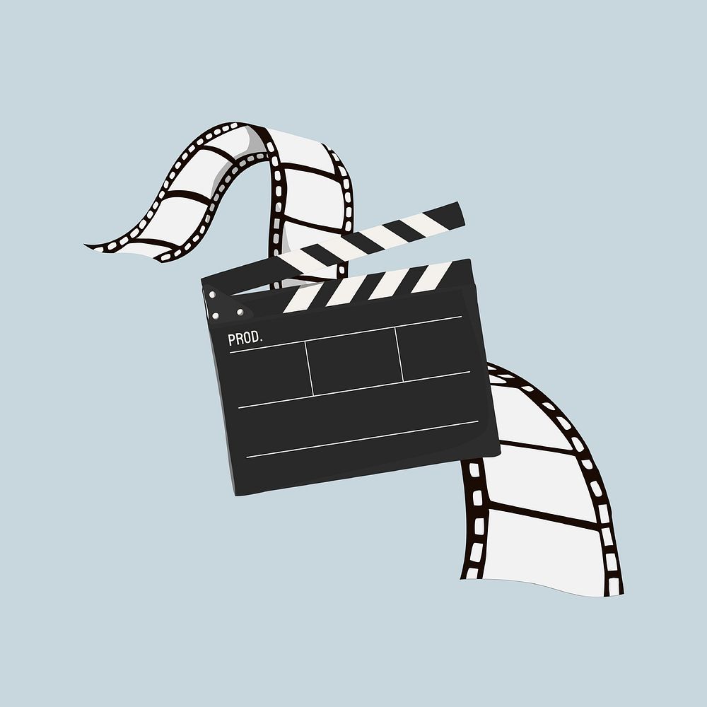 Movie film reel, entertainment graphic