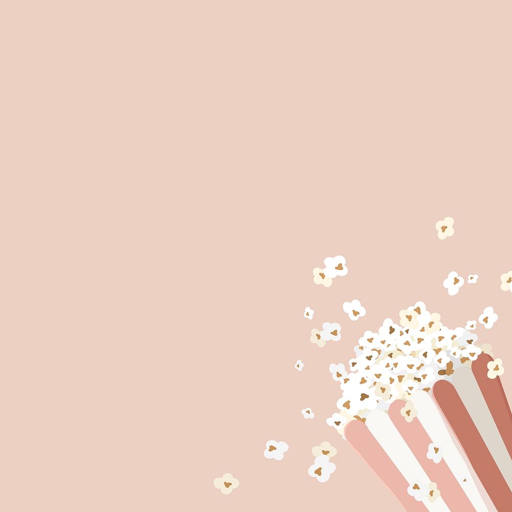 Movie popcorn border background, pink design