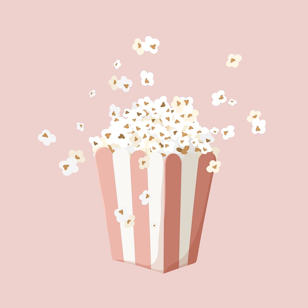 Movie popcorn snack, food illustration