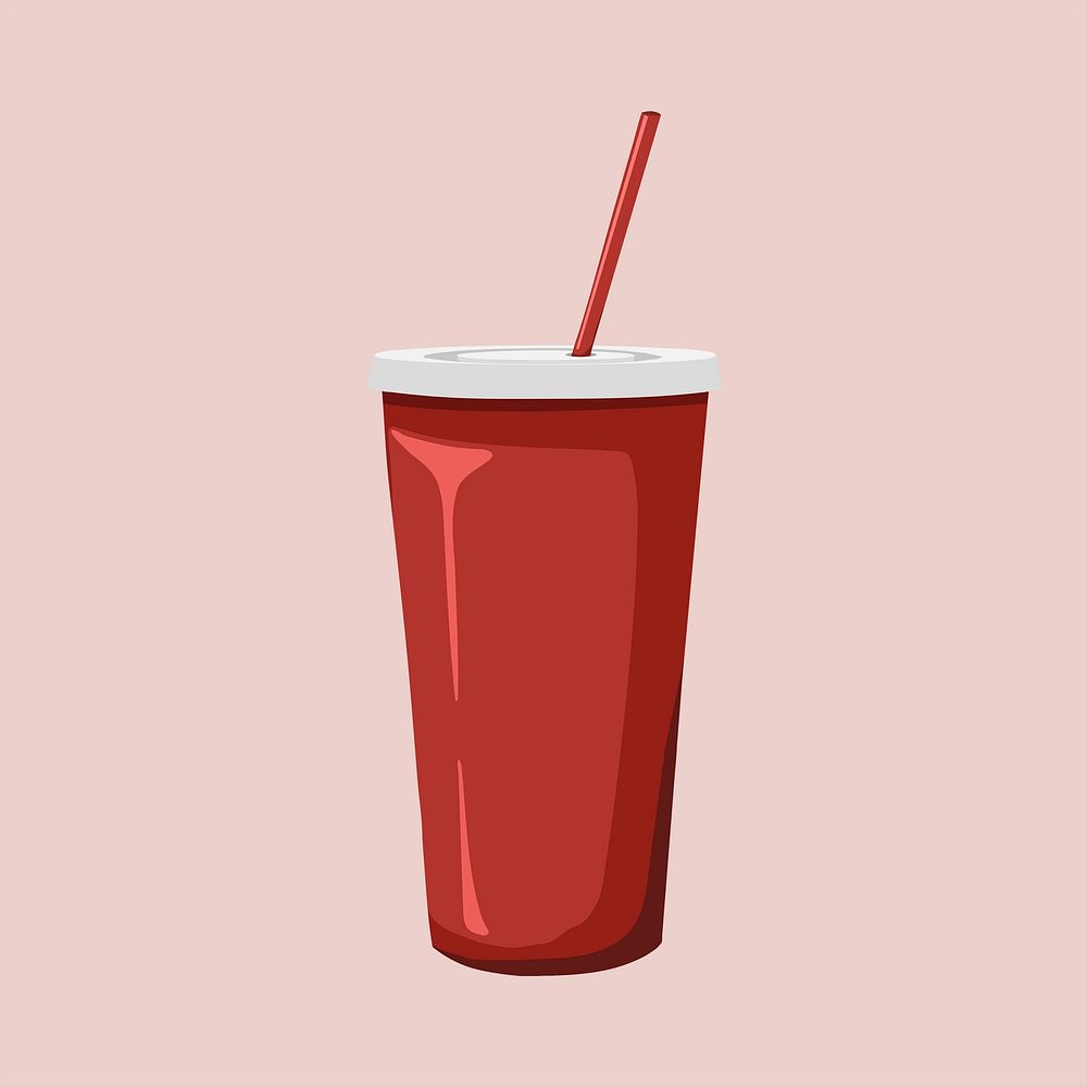 Red paper cup, food packaging illustration psd