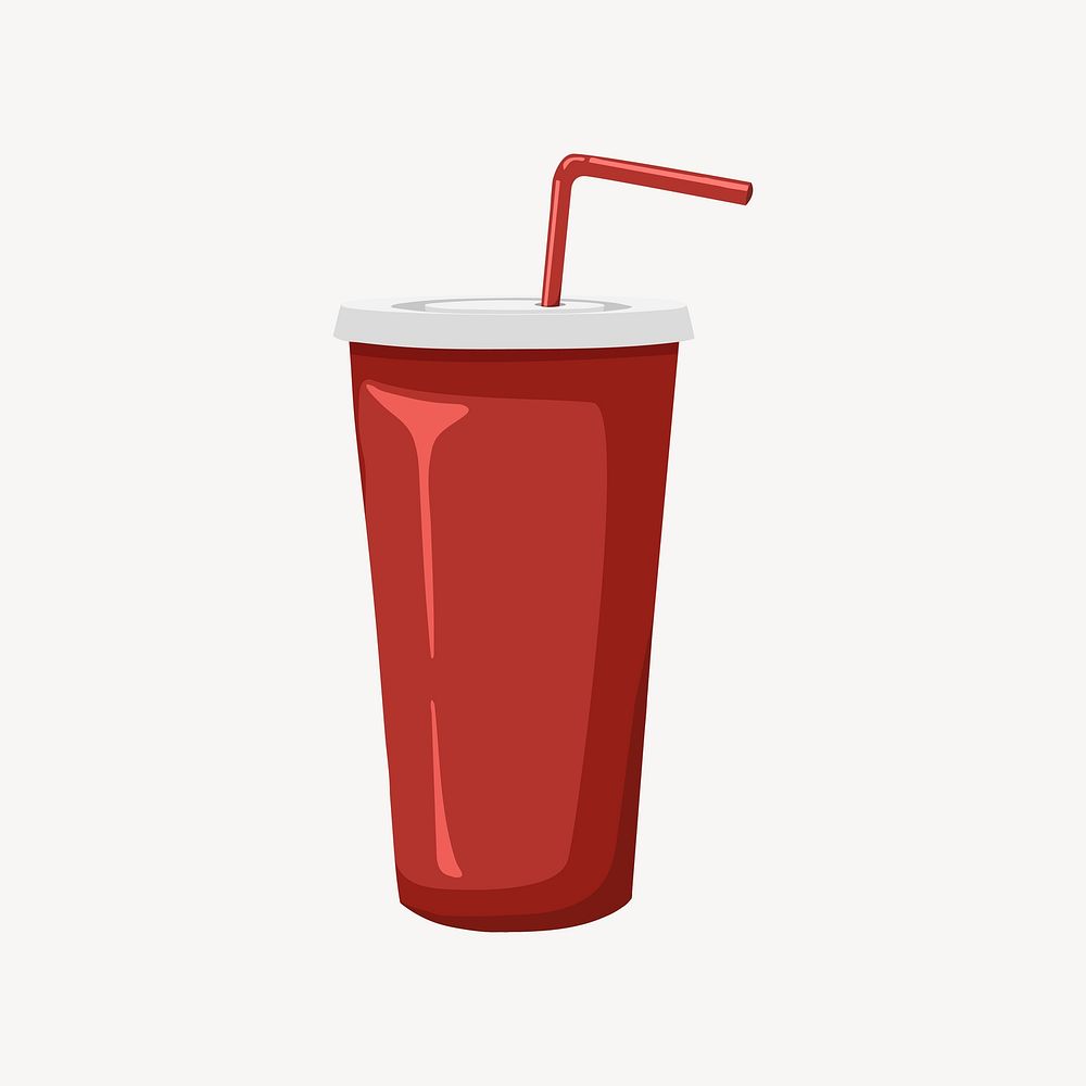 Red paper cup, food packaging illustration