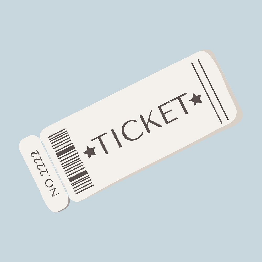 Cute concert ticket, paper illustration