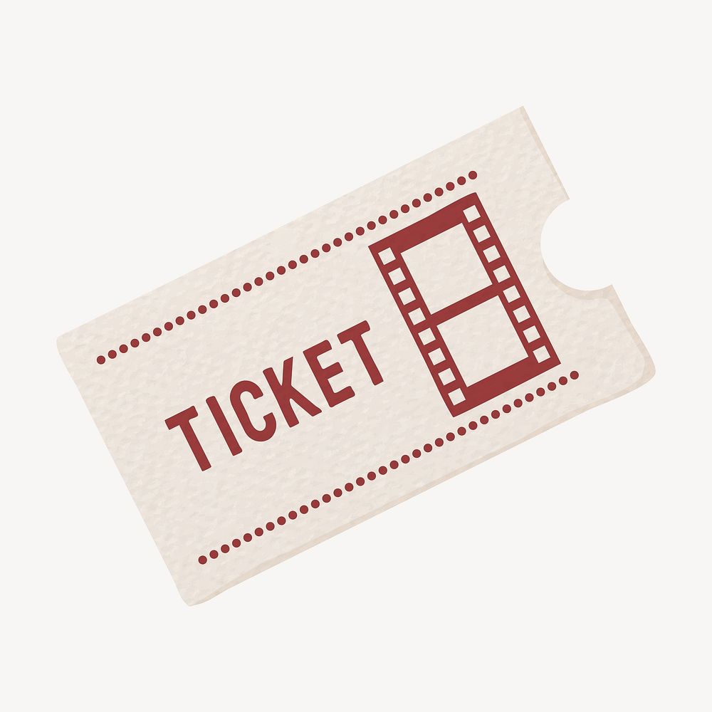 Entry ticket, paper illustration 