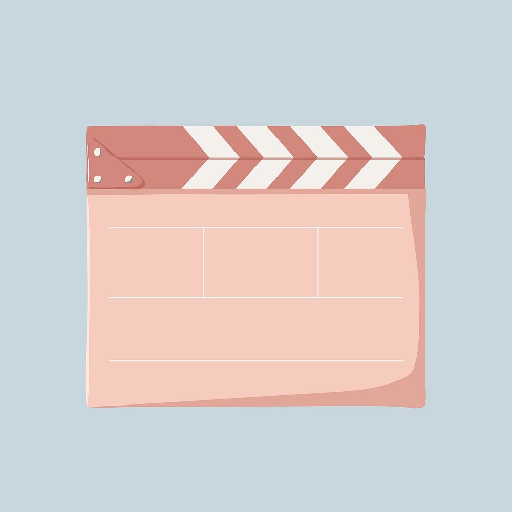 Pink clapperboard, aesthetic object illustration vector