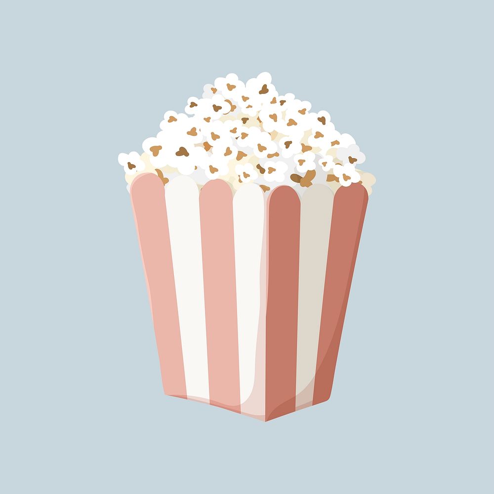 Movie theater popcorn, snack illustration psd