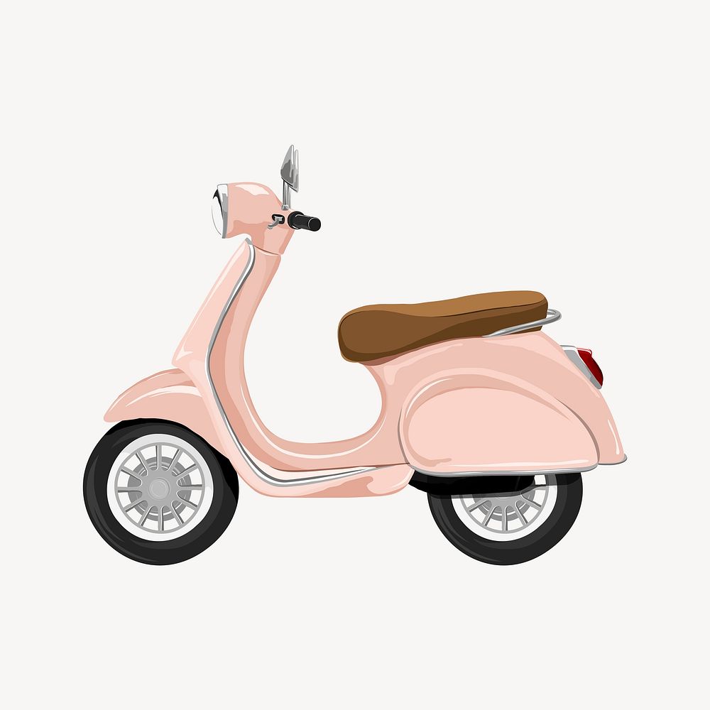 Pink scooter, vehicle illustration vector
