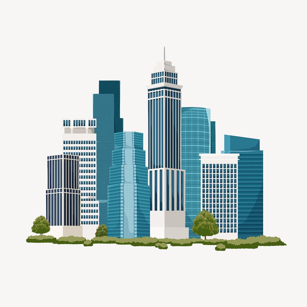 City buildings illustration vector