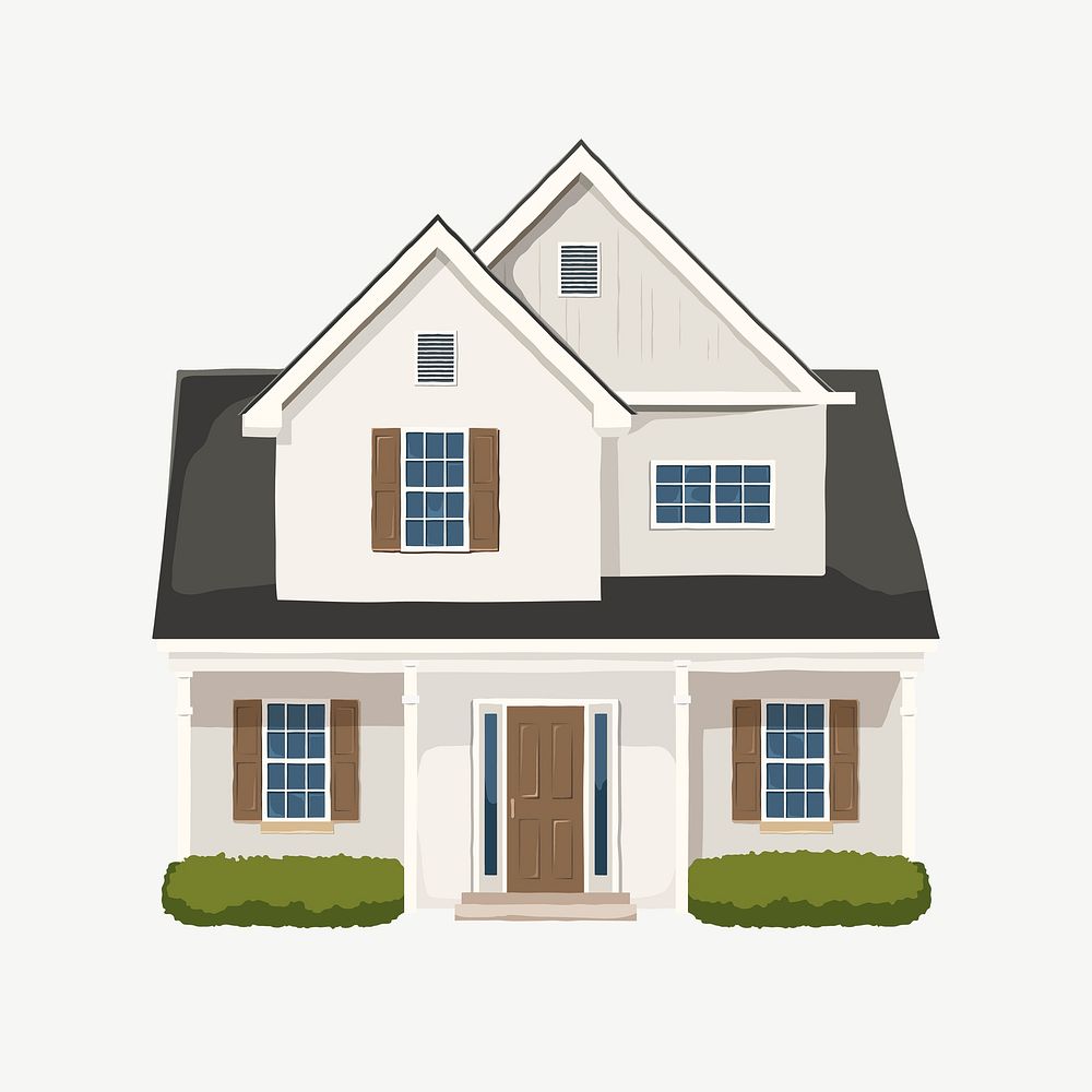 Traditional house, real estate illustration psd
