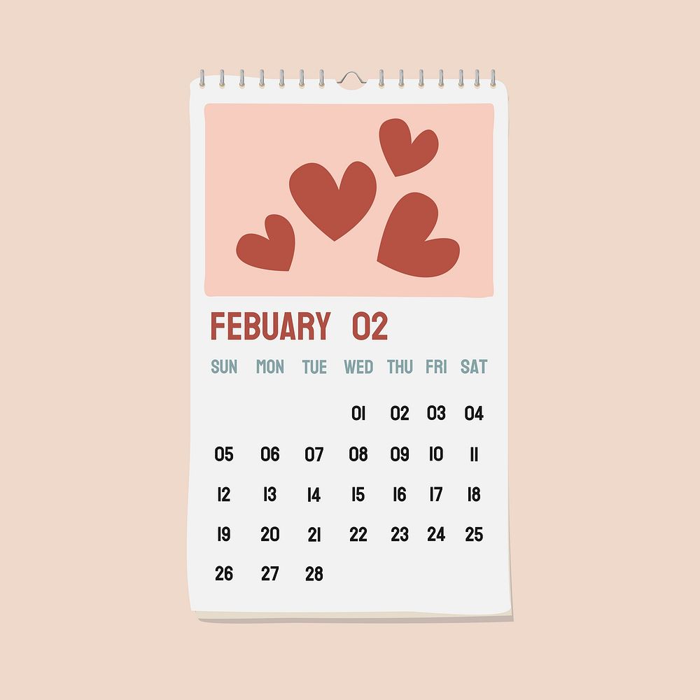 Hanging calendar aesthetic illustration  vector