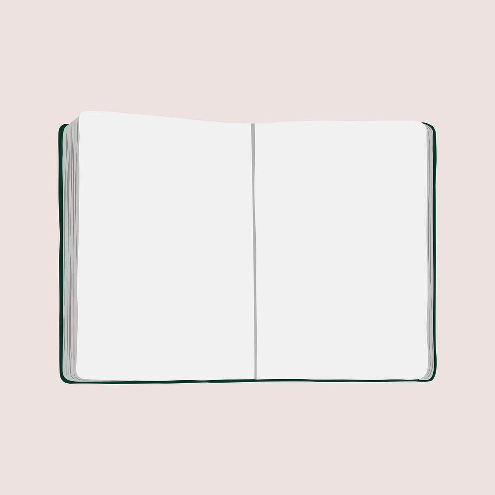Open notebook, aesthetic stationery illustration psd