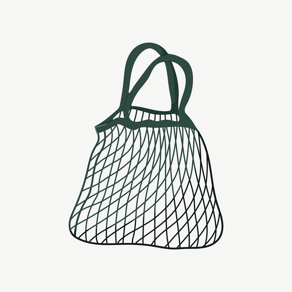 Reusable mesh bag, eco-friendly product illustration psd