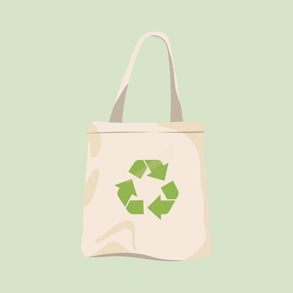 Reusable bag, eco-friendly product illustration