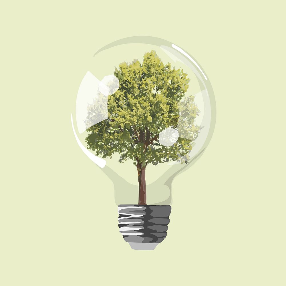 Sustainable energy, environmental conservation illustration vector
