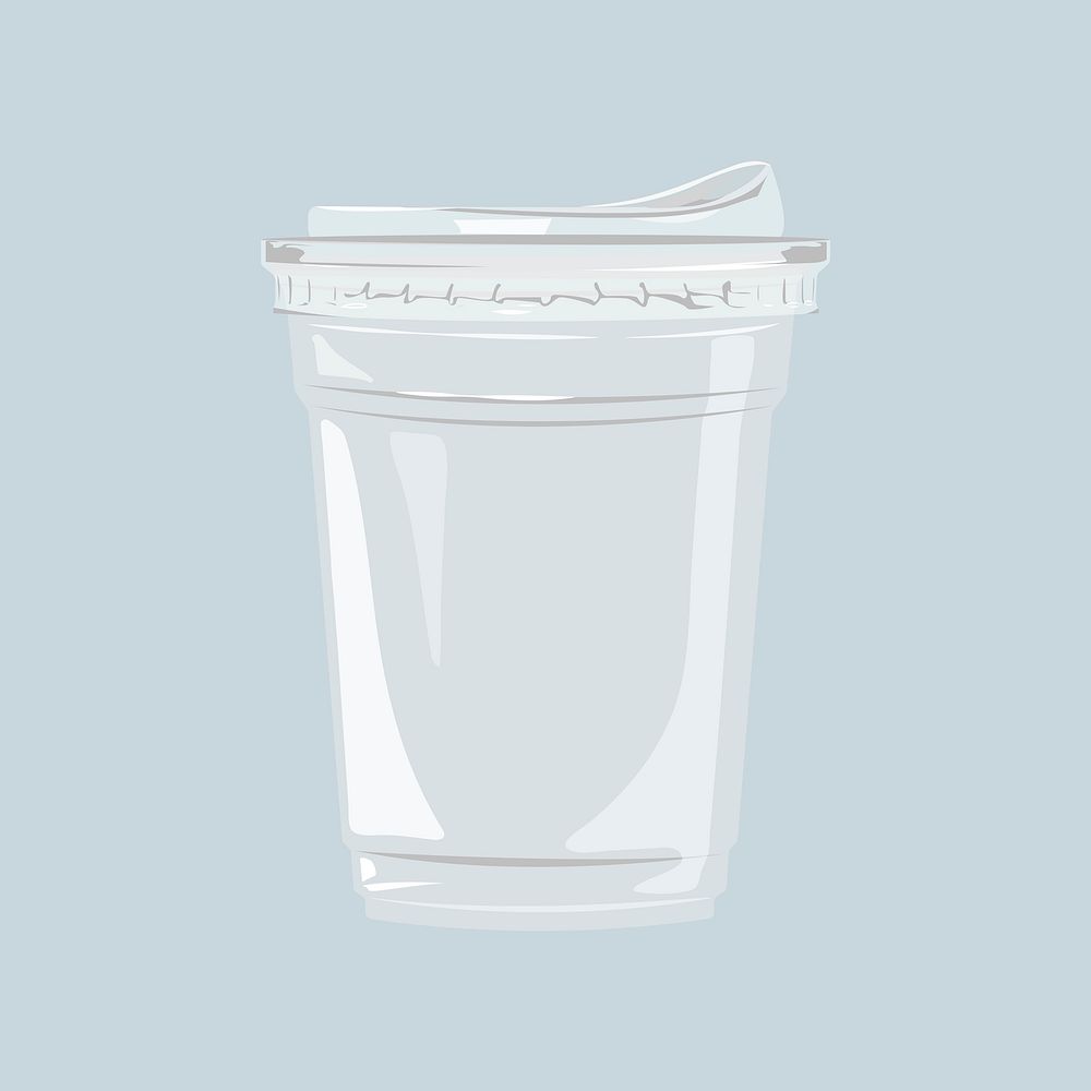 Takeaway glass, beverage packaging illustration psd