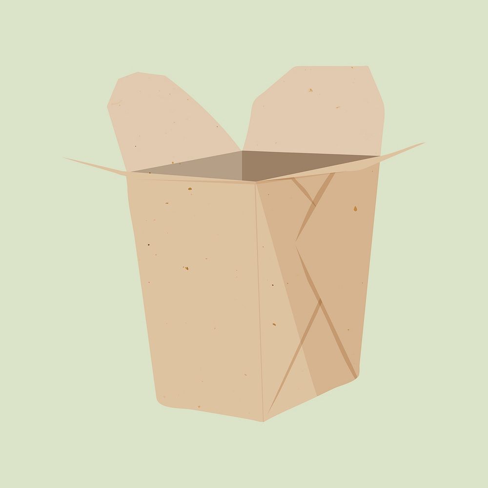 Takeaway box, eco-friendly product illustration psd