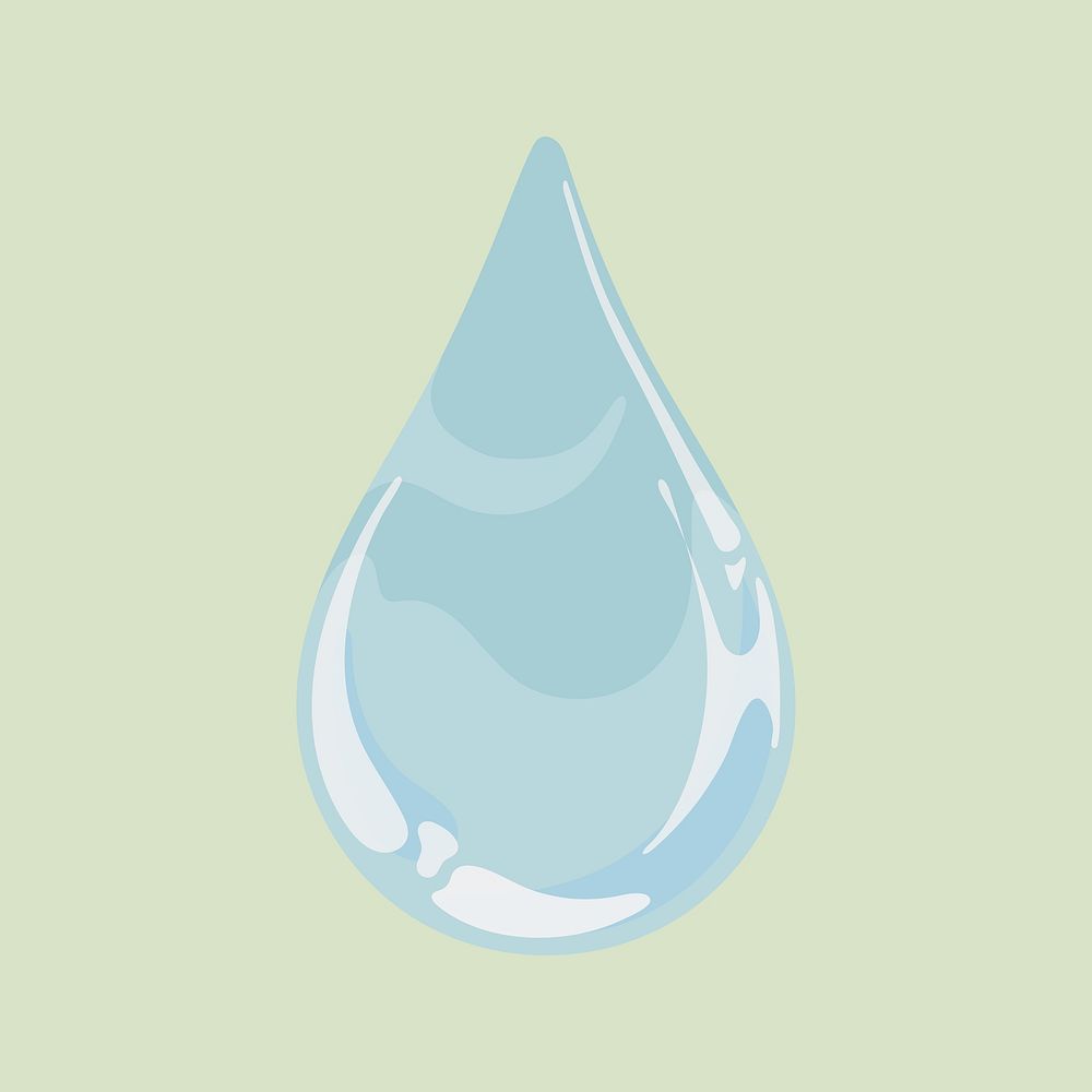 Water droplet, environmental conservation illustration vector