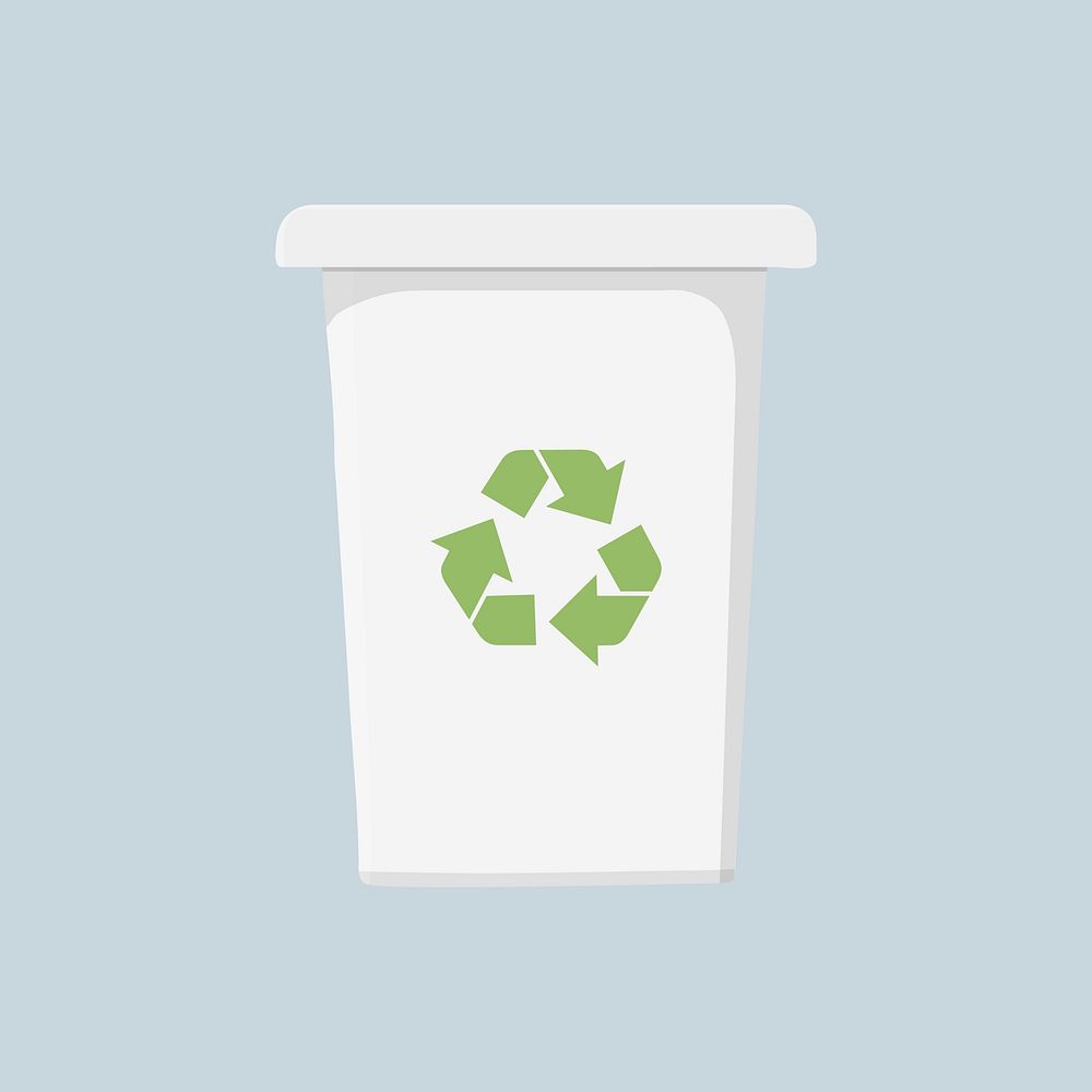 White recycle bin, environment illustration