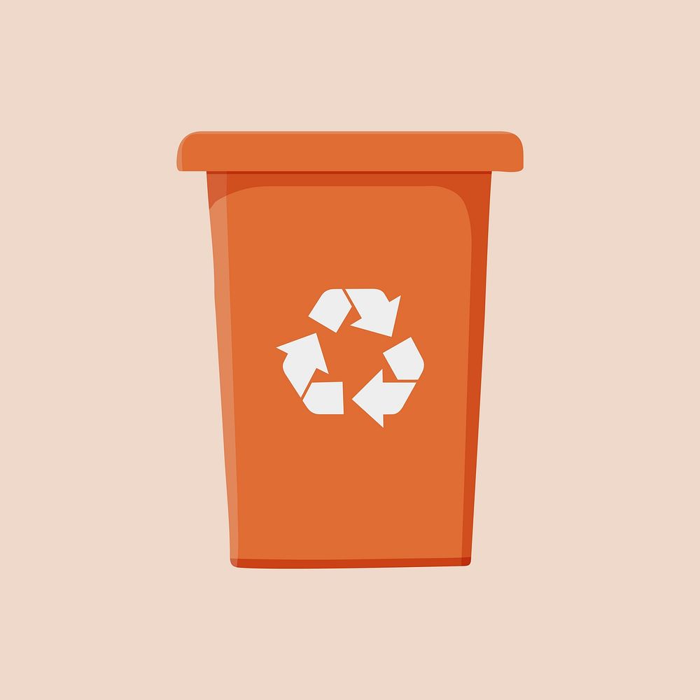 Orange recycle bin, environment illustration | Free Photo Illustration ...