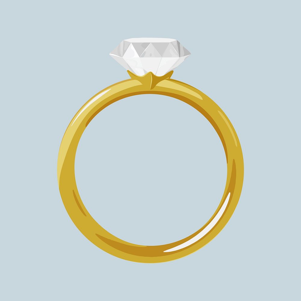 Diamond ring, jewelry illustration vector