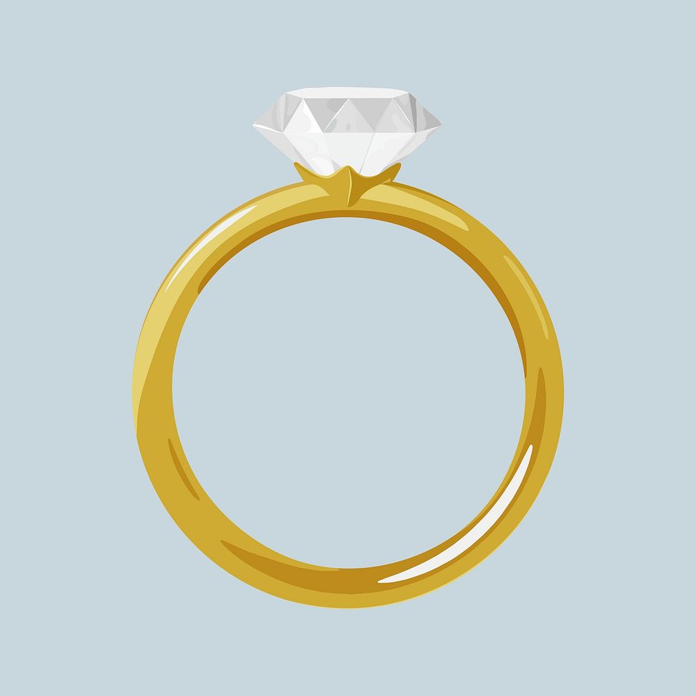 Diamond ring, jewelry illustration psd