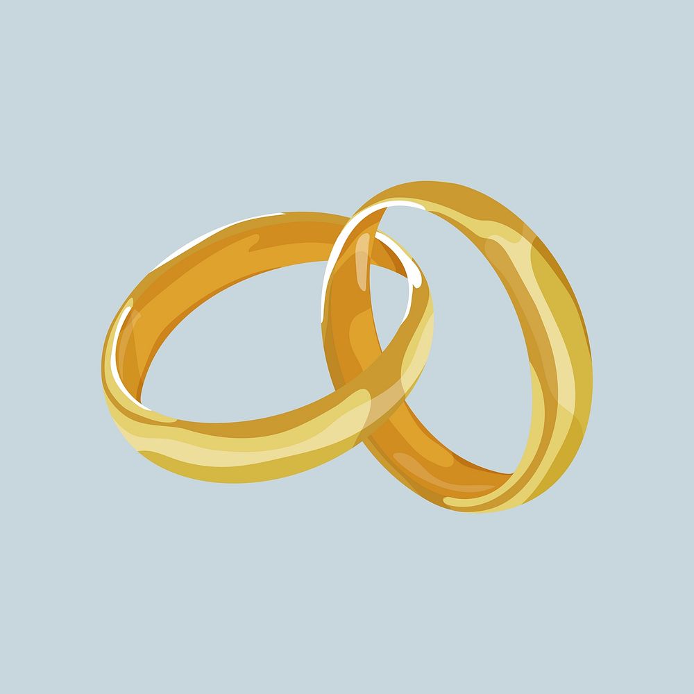 Couple wedding bands, jewelry illustration vector