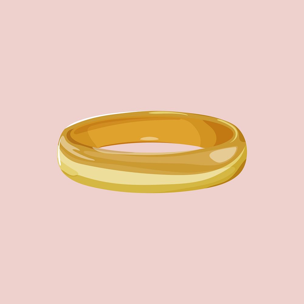 Gold ring, jewelry illustration