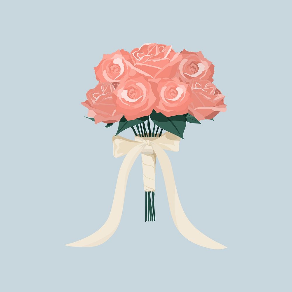 Pink roses bouquet illustration vector