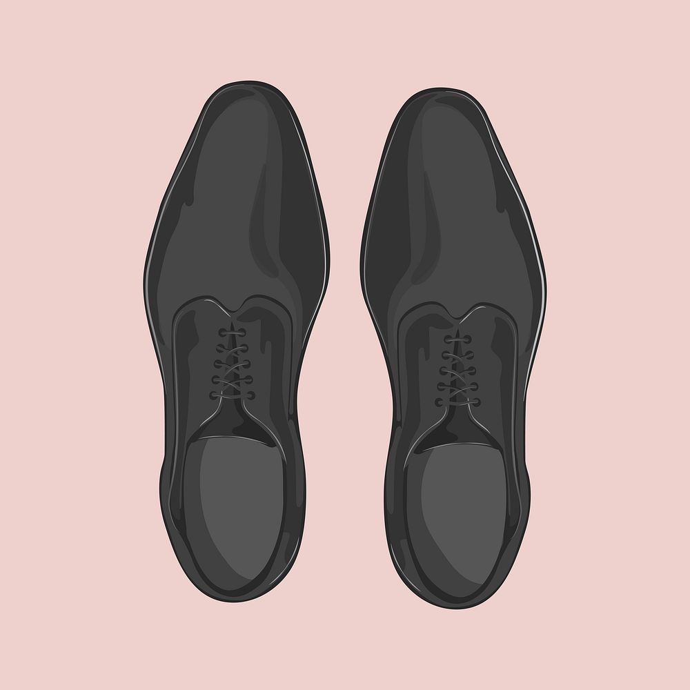 Black leather shoes illustration