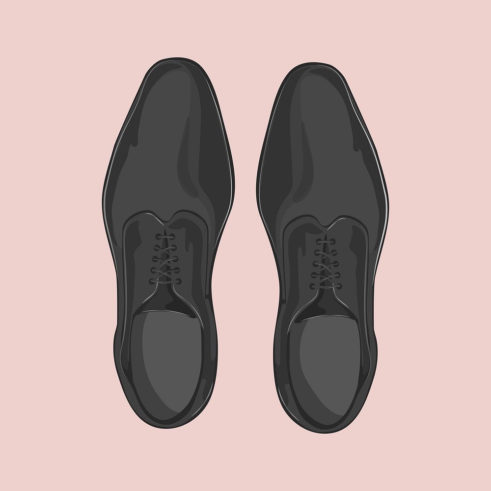 Black leather shoes illustration vector