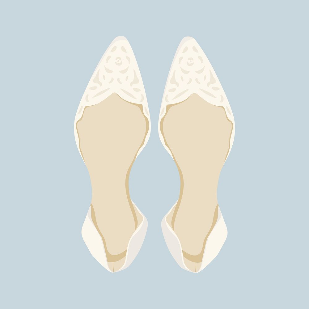 White bridal shoes illustration vector