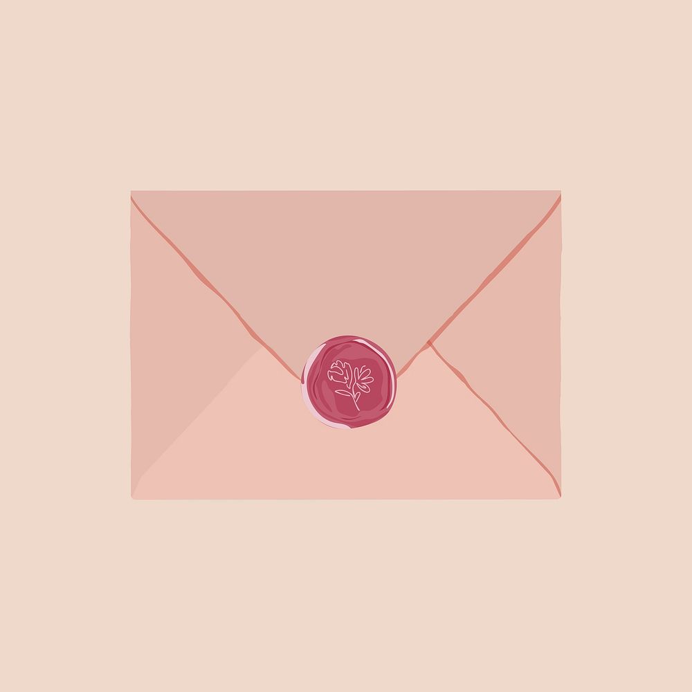 Pink sealed envelope illustration