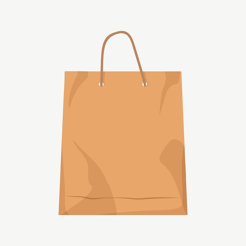 Paper shopping bag, food packaging illustration  psd