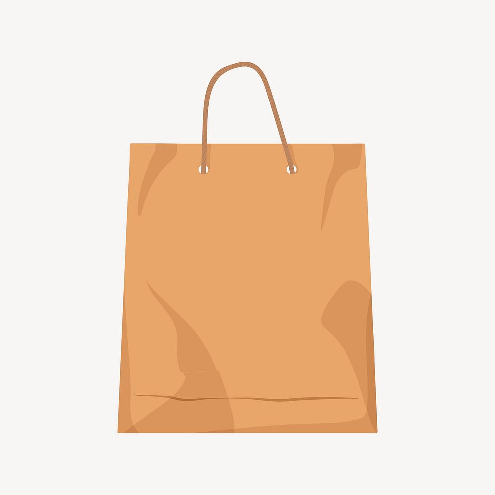 Paper shopping bag, food packaging illustration  vector