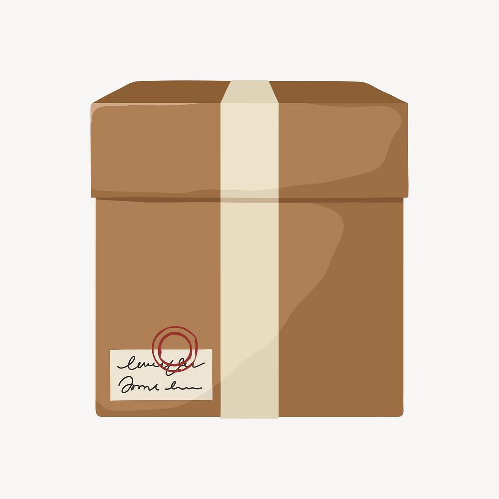 Sealed paper box, product packaging illustration vector