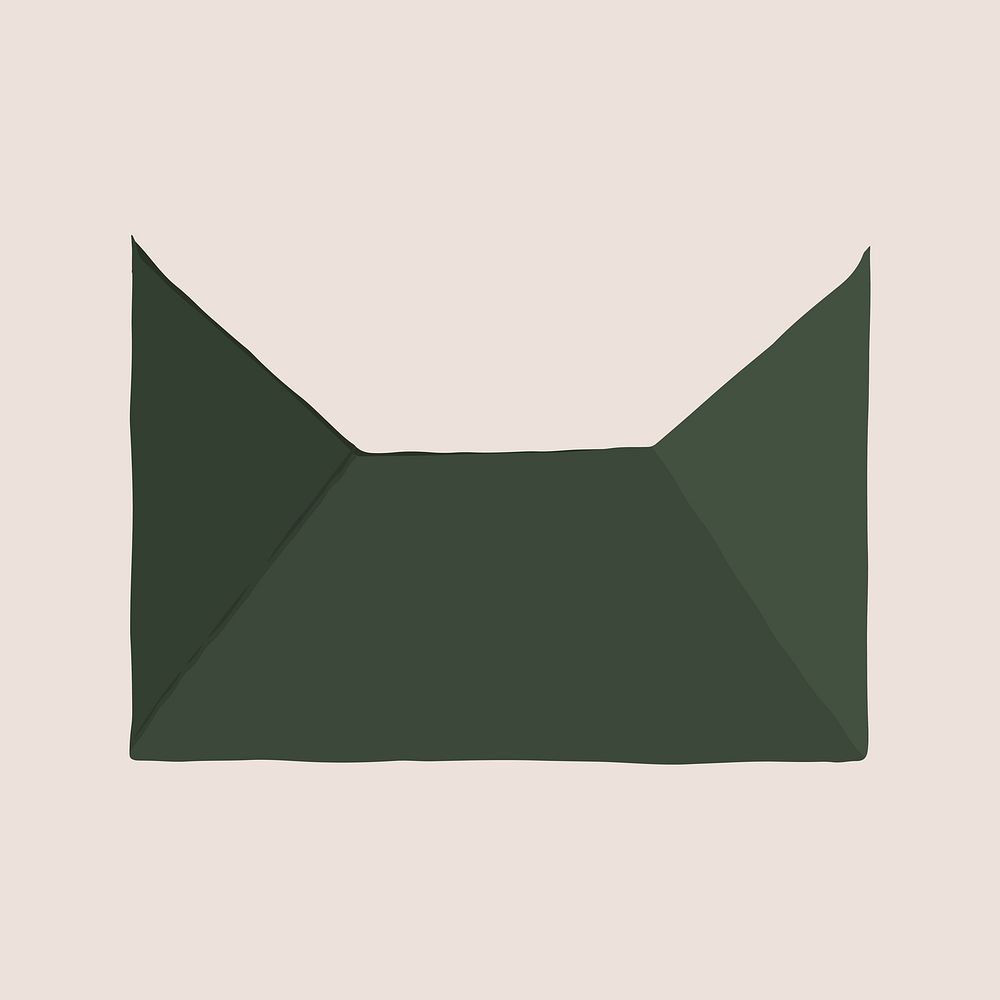 Green envelope collage element vector