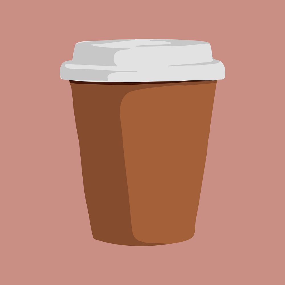 Brown coffee cup, food packaging illustration vector