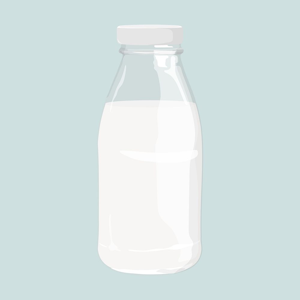 Milk bottle, dairy drink illustration