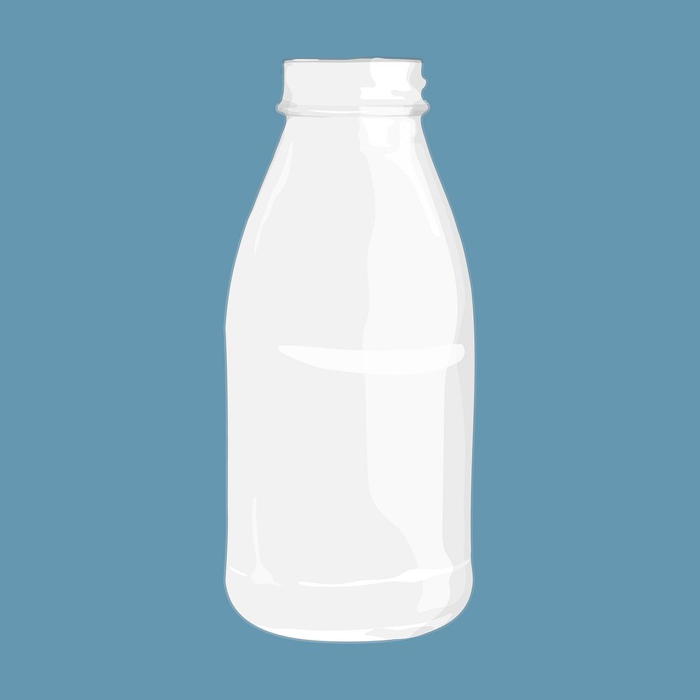 Glass bottle, food packaging illustration vector