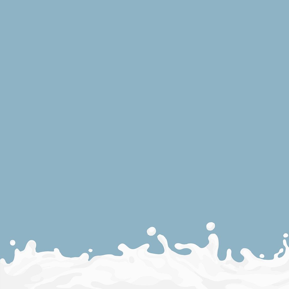 Milk splash border background, blue design