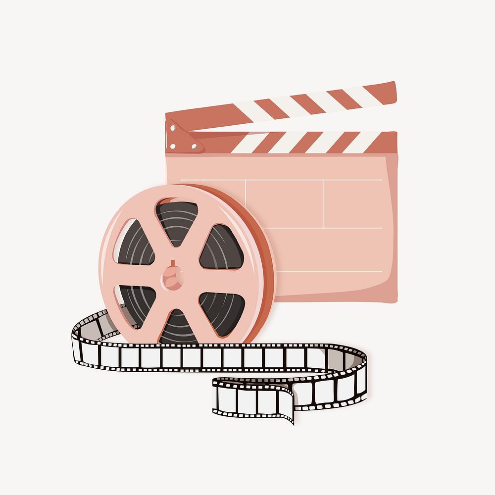 Cinema film, cute entertainment illustration