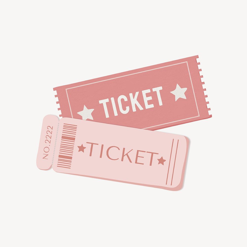 Pink tickets, movie date illustration